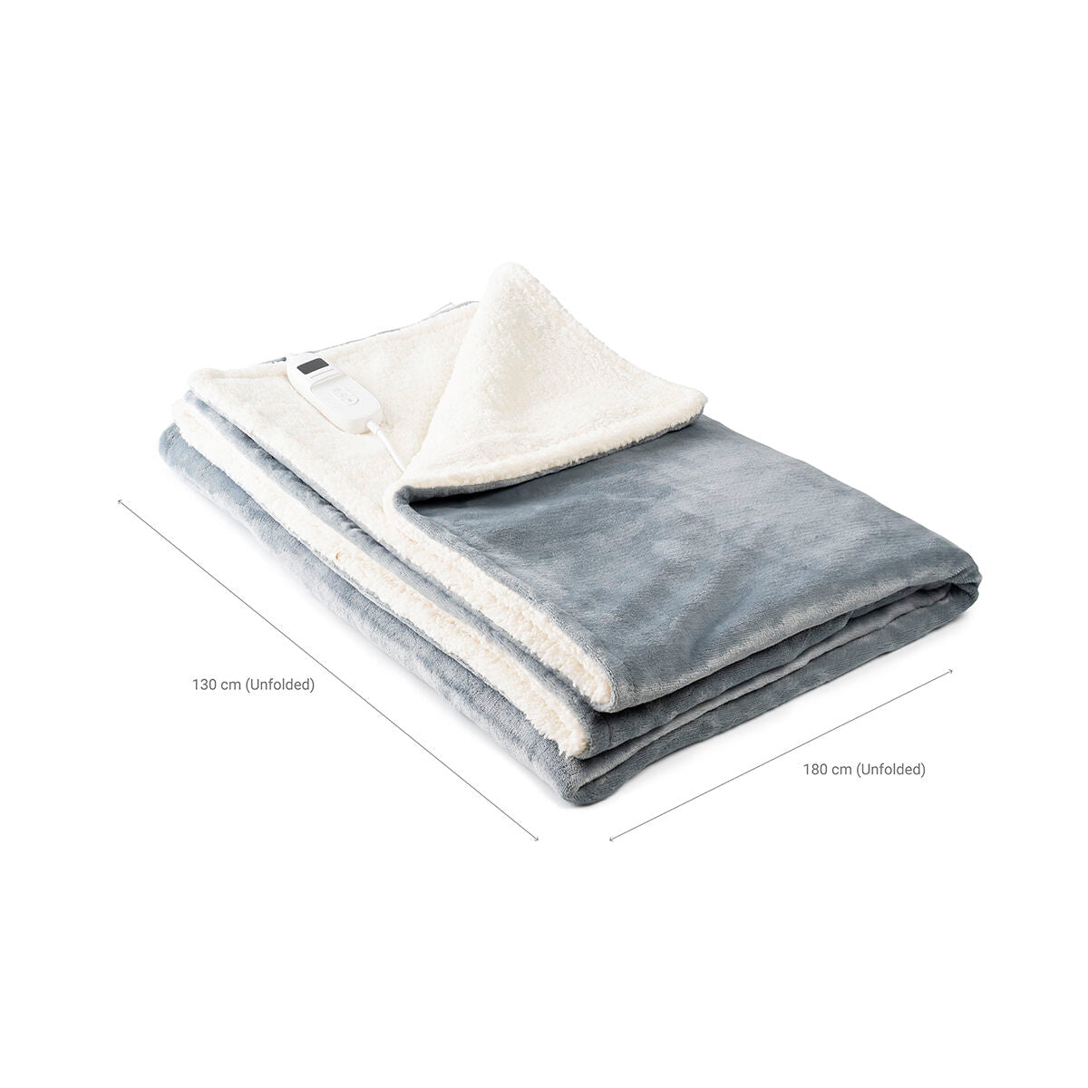 Détail du tissu velours et mouton de la couverture chauffante grand format