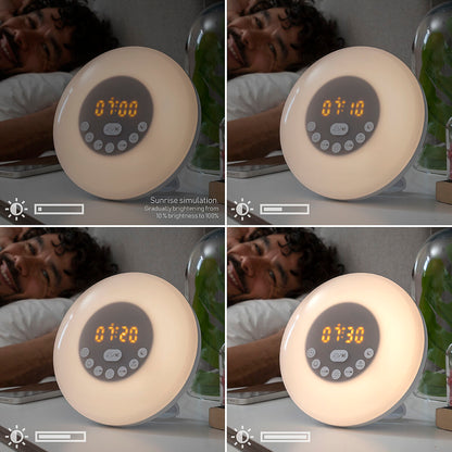 Réveil simulateur d'aube avec écran LCD et commandes tactiles