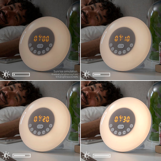 Réveil simulateur d'aube avec écran LCD et commandes tactiles