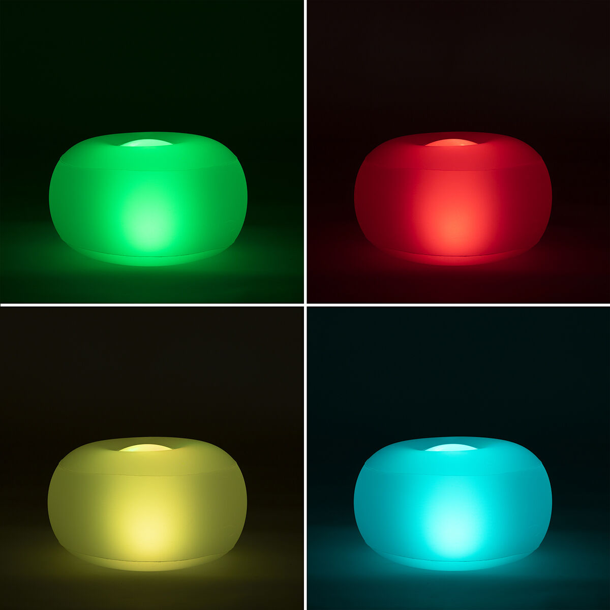 Siège Gonflable LED Multicolore - Pouf Lumineux Télécommande